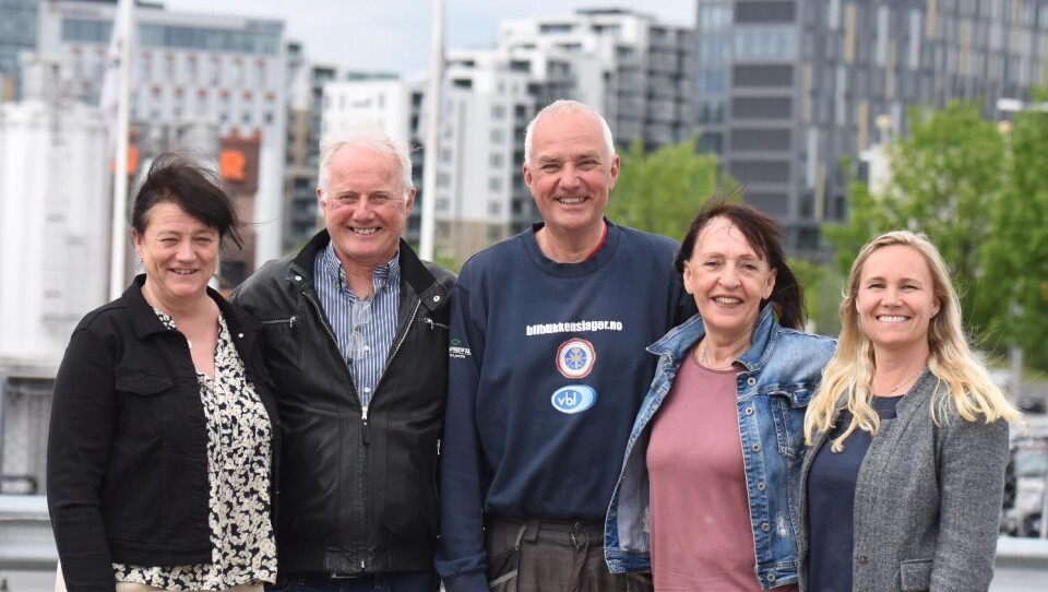 Arrangementskomiteen ønsker velkommen til tidenes fagtreff. Fra venstre: Torill Wollebekk, Knut Roald, Ivar Ottestad, Eva Baisgård og Beate Dahl. Geir Albretsen var ikke tilstede da bildet ble tatt.