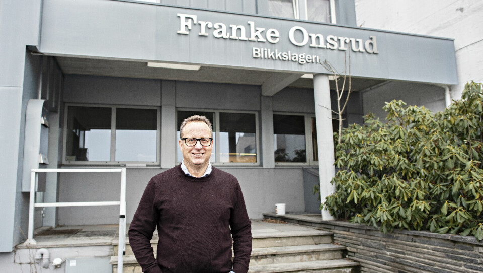 Rolf Bergseng hos Franke Olsrud Blikkslageri gleder seg over et rekordår i 2020. Det ble et godt år for en samlet bransje.