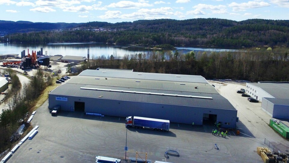Her er produksjonslokalene til Tata Steel.