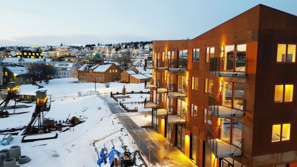 Leilighetene blir sentralt ved broa i Tromsø. Foto: Brage Einset Leilighetene blir sentralt ved broa i Tromsø. Foto: Brage Einset