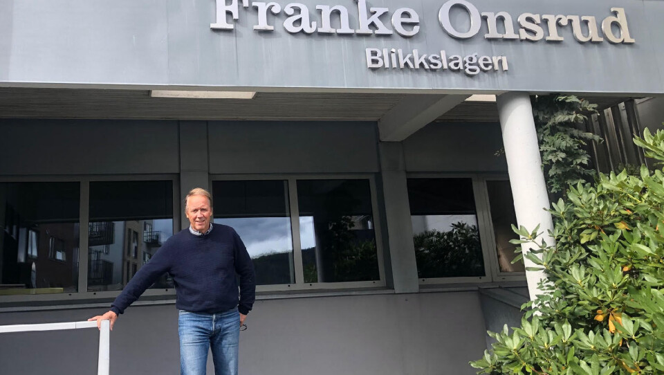 Franke Onsrud er 75 år 22. september og «still going strong» i firmaet sitt i Oslo med samme navn.