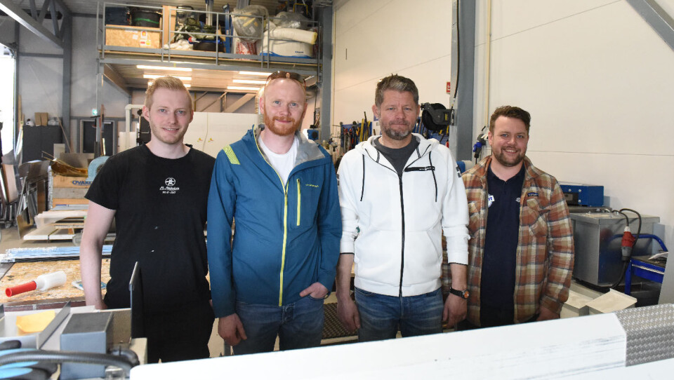 Arrangementskomiteen for VBLs landsmøte i 2023 gleder seg til å ta imot blikkenslager-Norge. Fra venstre: Simon Mikkelsen, Kenneth Bertheussen, Frode Petersen og Aleksander Dreyer.