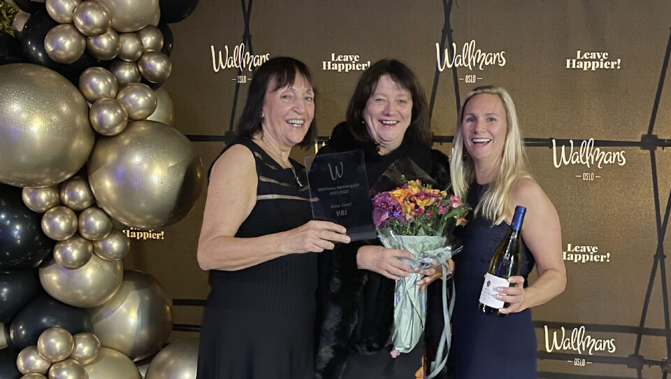 Glade prisvinnere på Wallmans awardshow. Fra venstre Eva Baisgård, Torill Wollebekk og Beate Dahl.