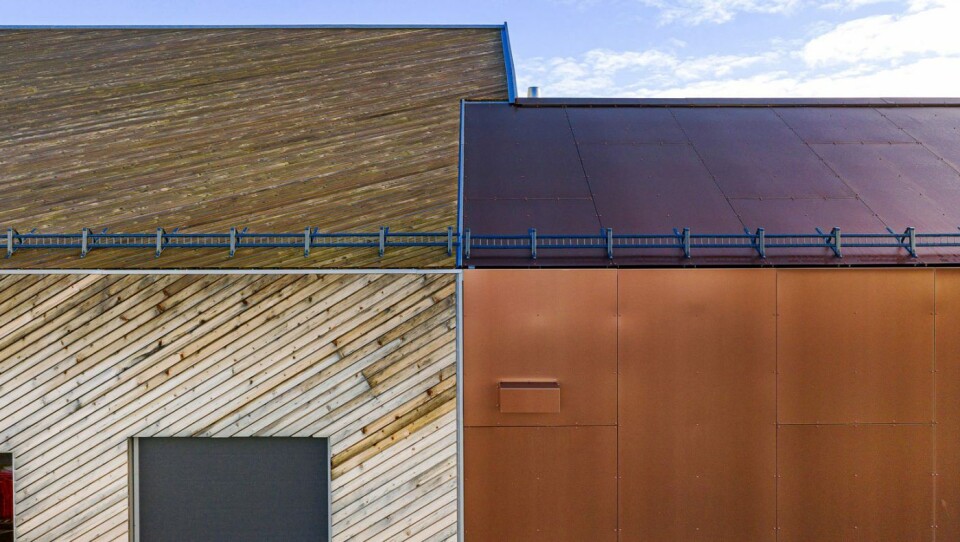 Kontraster er lett å skape på bygg med eloksert aluminium.Foto: Astrup