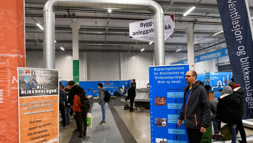 Blikkenslagerne hadde stor stand med NM-konkurranse som viktigste å vise frem for publikum.Foto: Anders Tøsse, Vest Vind Media