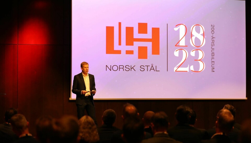 Norsk Stål feirer i år sitt 200 års jubileum. Det markeres på flere måter. Her administrerende direktør Helge Rune fra et av jubileumsarrangementene.