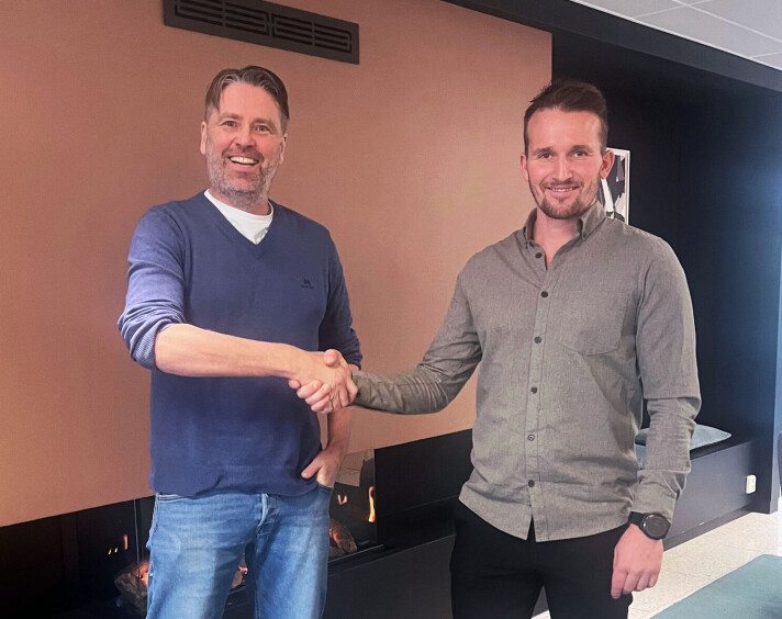 Torstein Svennevig (til venstre), Country Manager Teqt Norge og Nicolai Kjær, gründer og daglig leder i Nico Blikk.